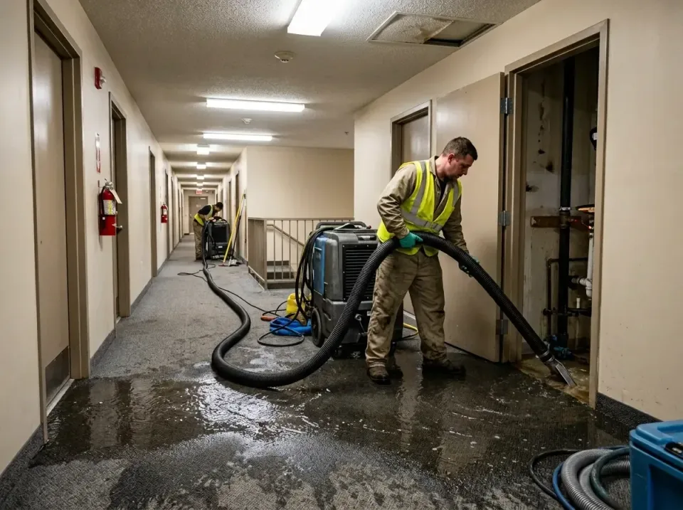 multi-unit-apartment-hallway-f-005 — frequently asked questions, Emergency Burst Pipe Water Extraction & Removal in Pine Blu…